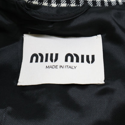 MIUMIU Gingham Check Wool Mohair Jacket B/W Size 36