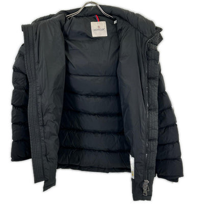 MONCLER CLUNY Fur Hooded Down Jacket Black Size 1