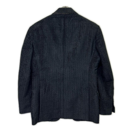 Gabriele Pasini Black Herringbone Lapel Jacket Size 46
