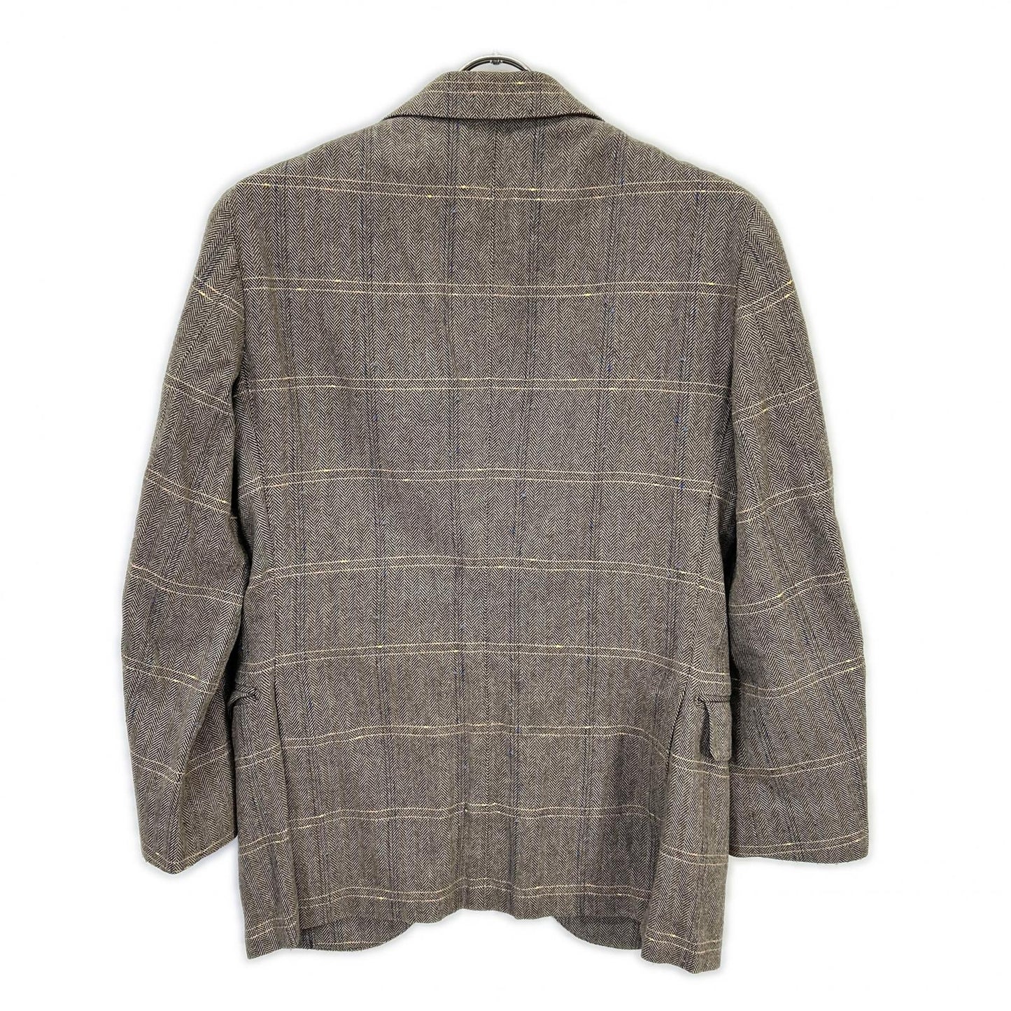 Santaniello Herringbone Windowpane Jacket Brown Size 44