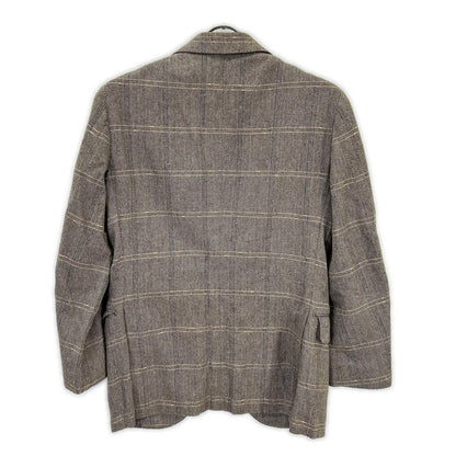 Santaniello Herringbone Windowpane Jacket Brown Size 44