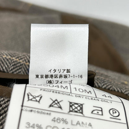 Santaniello Herringbone Windowpane Jacket Brown Size 44