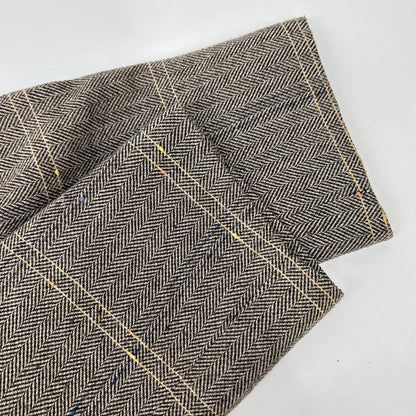 Santaniello Herringbone Windowpane Jacket Brown Size 44