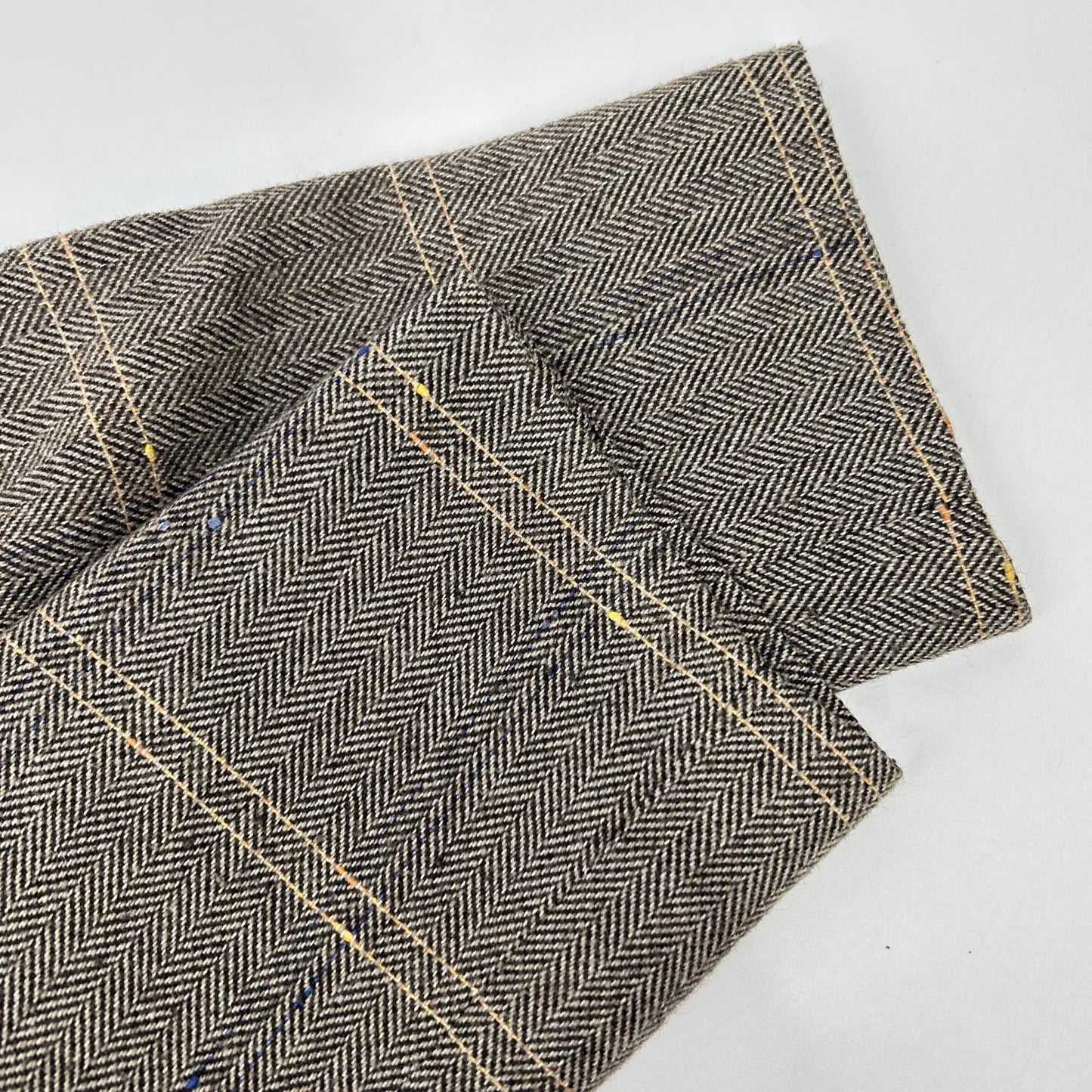 Santaniello Herringbone Windowpane Jacket Brown Size 44