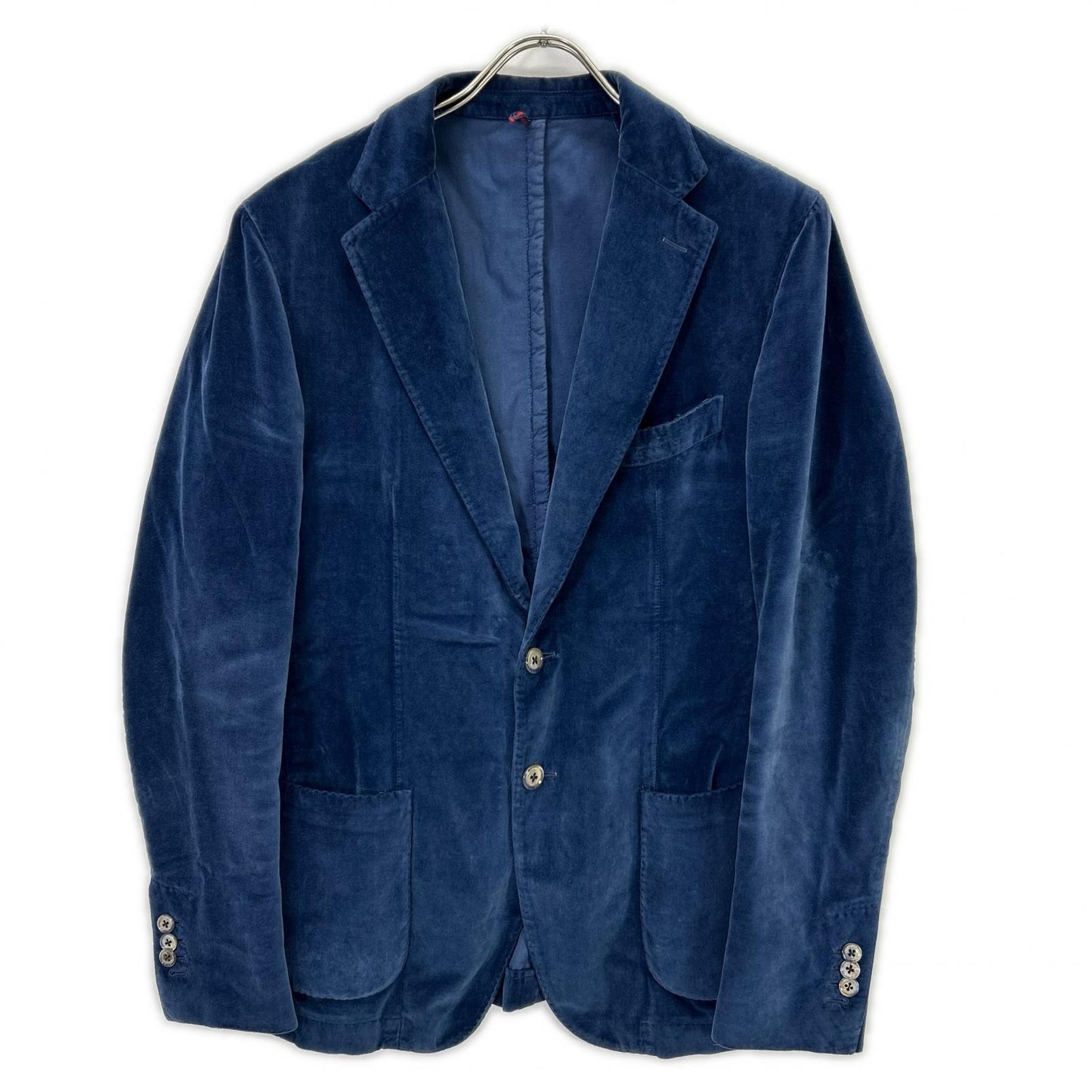 Santaniello Cotton Velour Jacket Blue Size 48