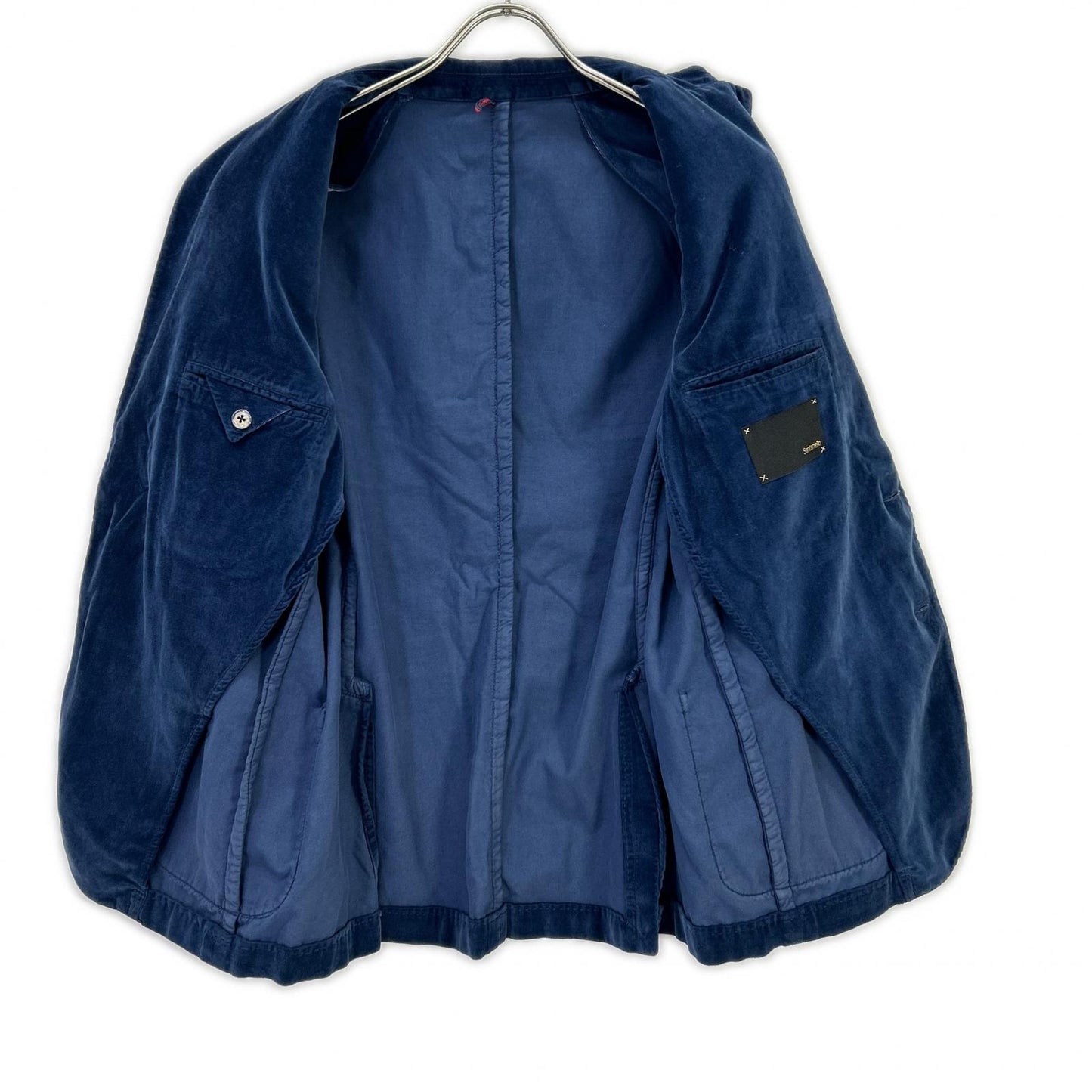 Santaniello Cotton Velour Jacket Blue Size 48