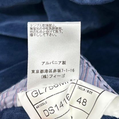 Santaniello Cotton Velour Jacket Blue Size 48
