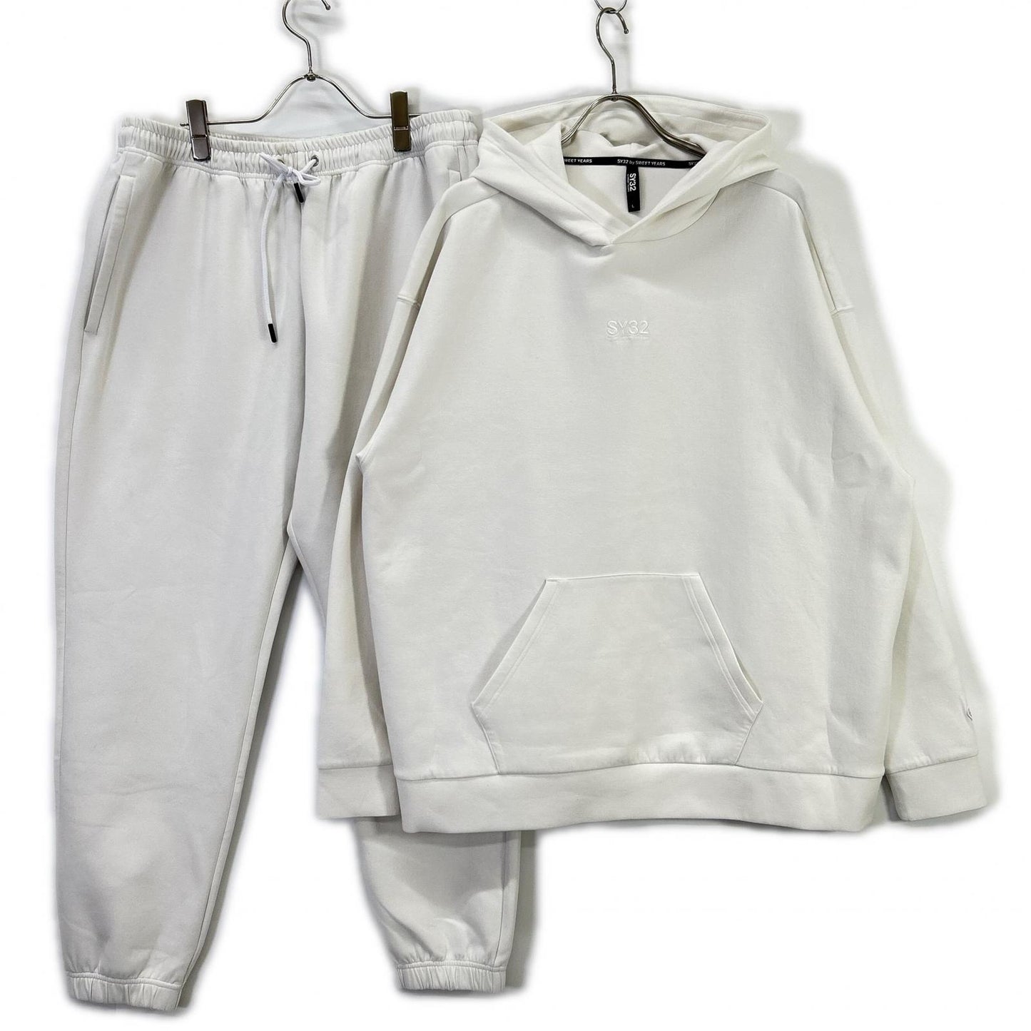 SWEET YEARS Embroidery Logo Sweat Suit Set White Size L