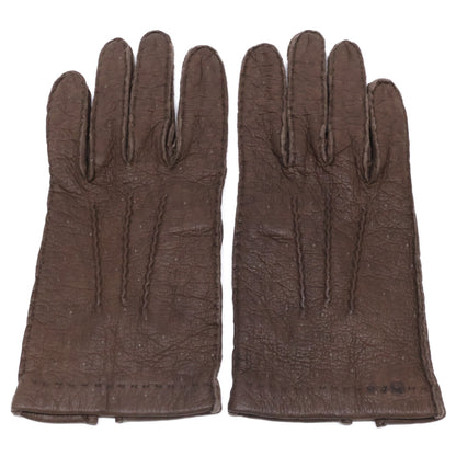 Gantier Unlined Peccary Leather Gloves Dark Brown Size 7