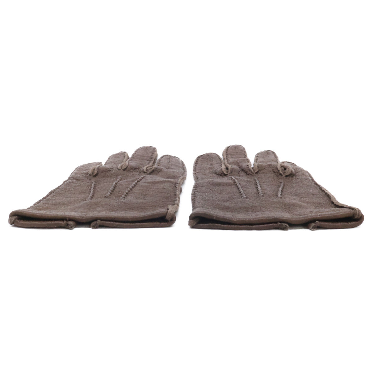 Gantier Unlined Peccary Leather Gloves Dark Brown Size 7