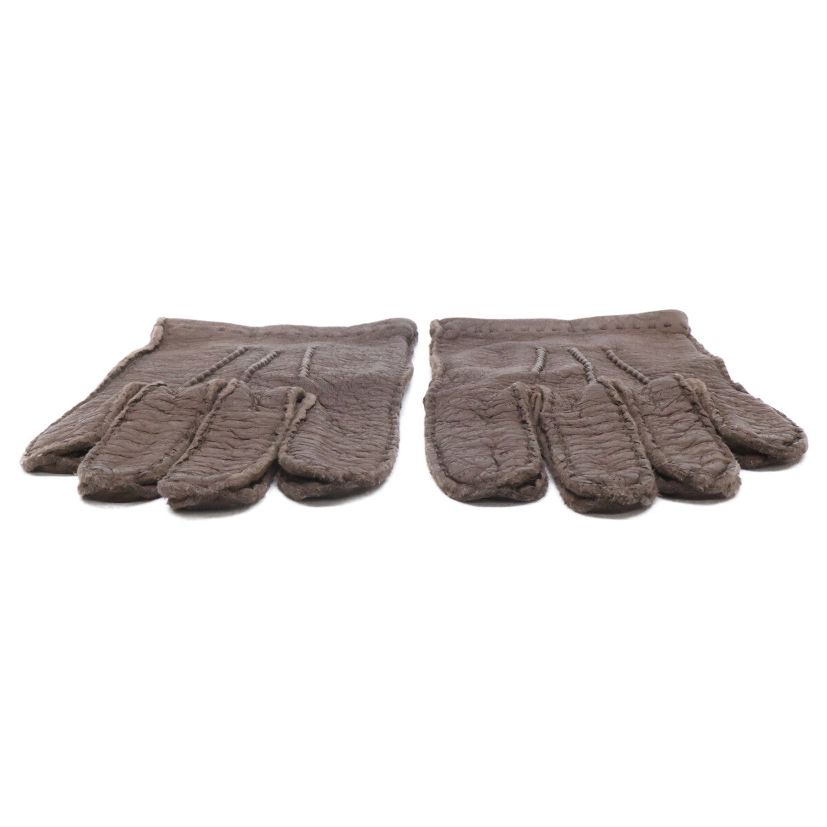 Gantier Unlined Peccary Leather Gloves Dark Brown Size 7