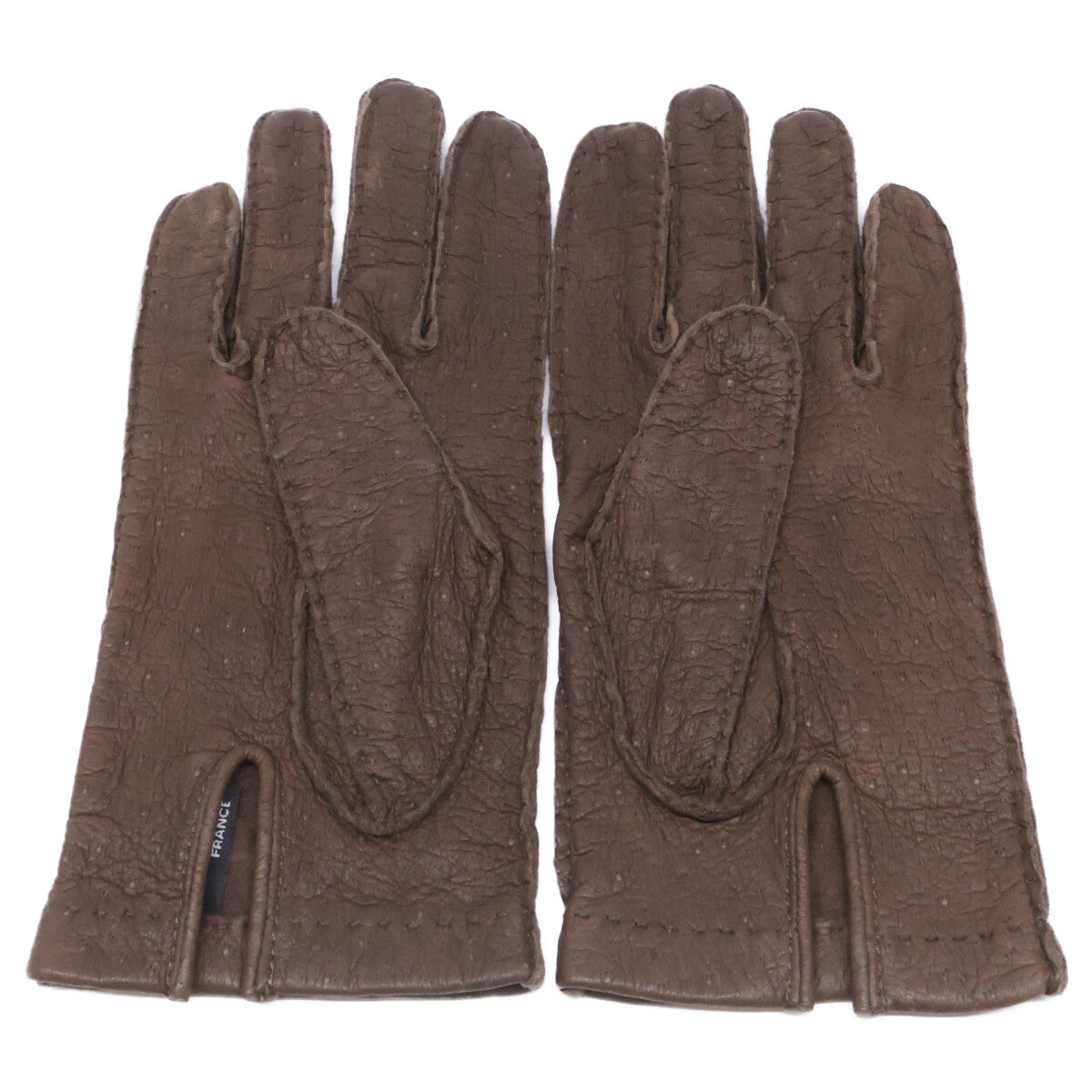 Gantier Unlined Peccary Leather Gloves Dark Brown Size 7