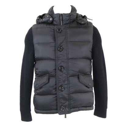 MOORER FOSCOLO-SHM Knit Nylon Hooded Jacket Black Size 44