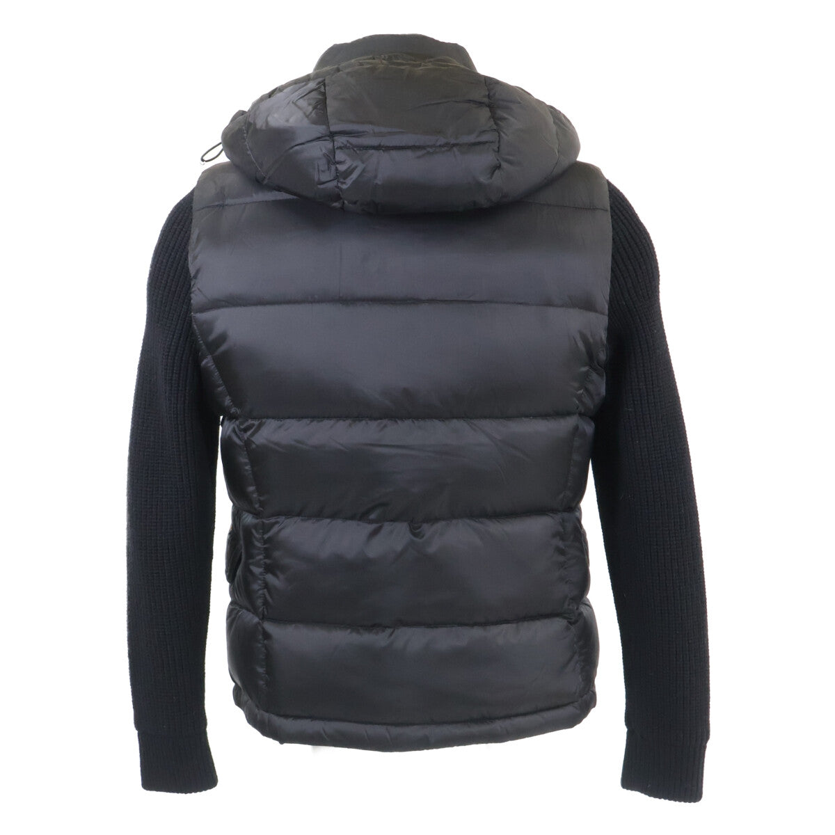 MOORER FOSCOLO-SHM Knit Nylon Hooded Jacket Black Size 44