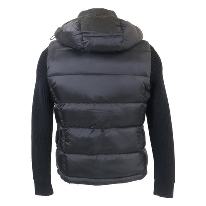 MOORER FOSCOLO-SHM Knit Nylon Hooded Jacket Black Size 44