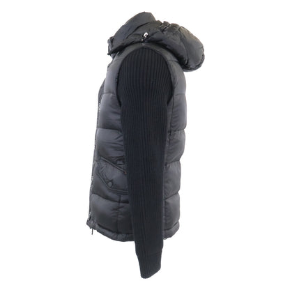 MOORER FOSCOLO-SHM Knit Nylon Hooded Jacket Black Size 44