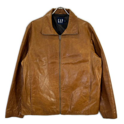 GAP 00s Old Cow Leather Zip Jacket Brown