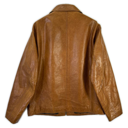 GAP 00s Old Cow Leather Zip Jacket Brown