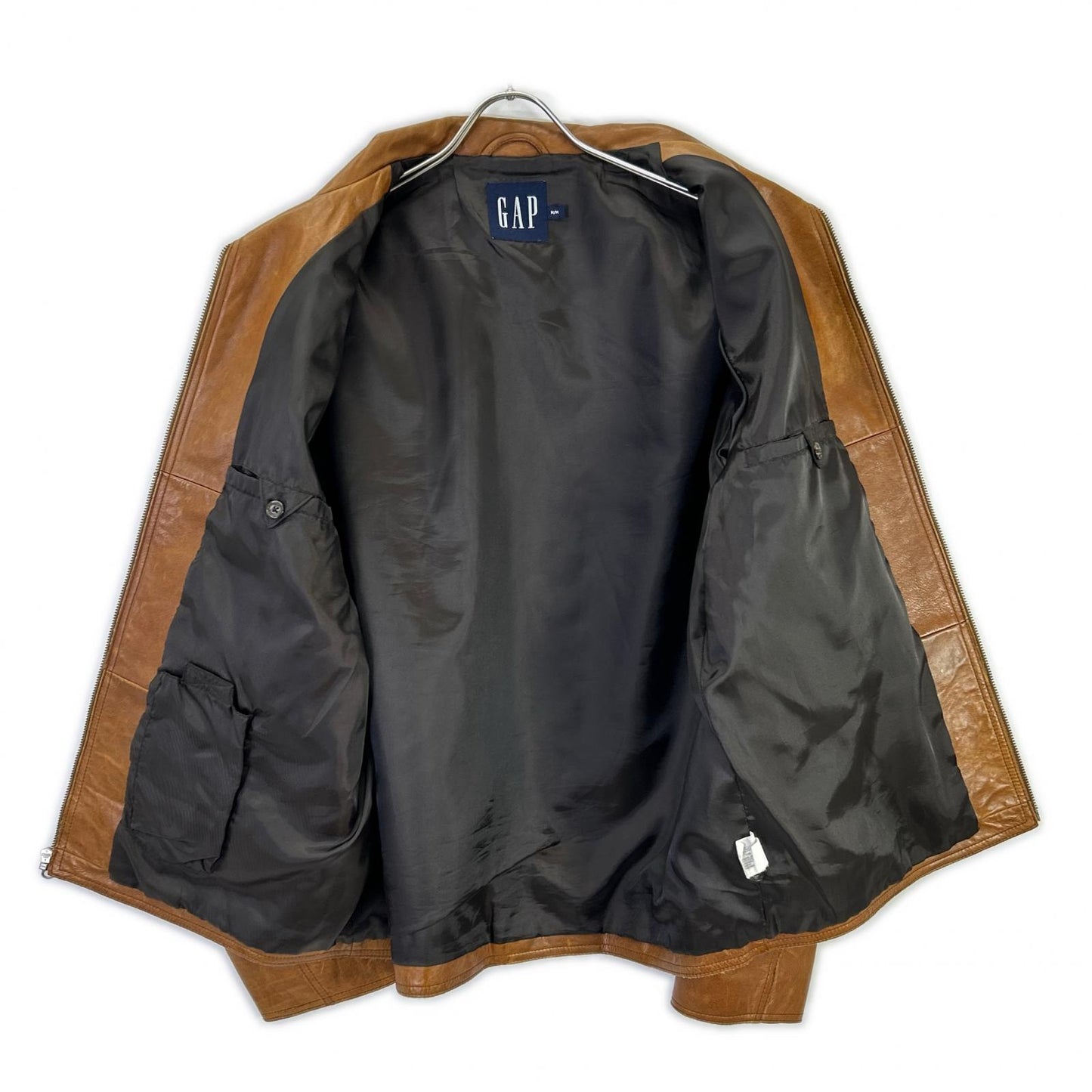 GAP 00s Old Cow Leather Zip Jacket Brown