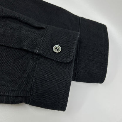 UNUSED US2541 Cotton Duck Button Down Shirt Black Size 3