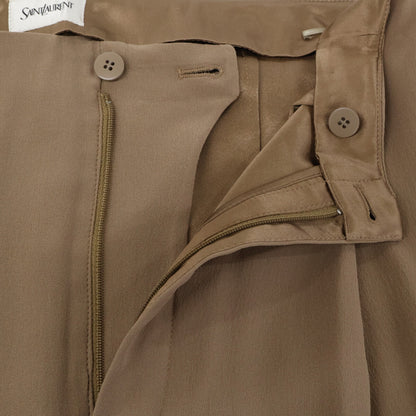 SAINT LAURENT PARIS Silk Pants Beige Size 46