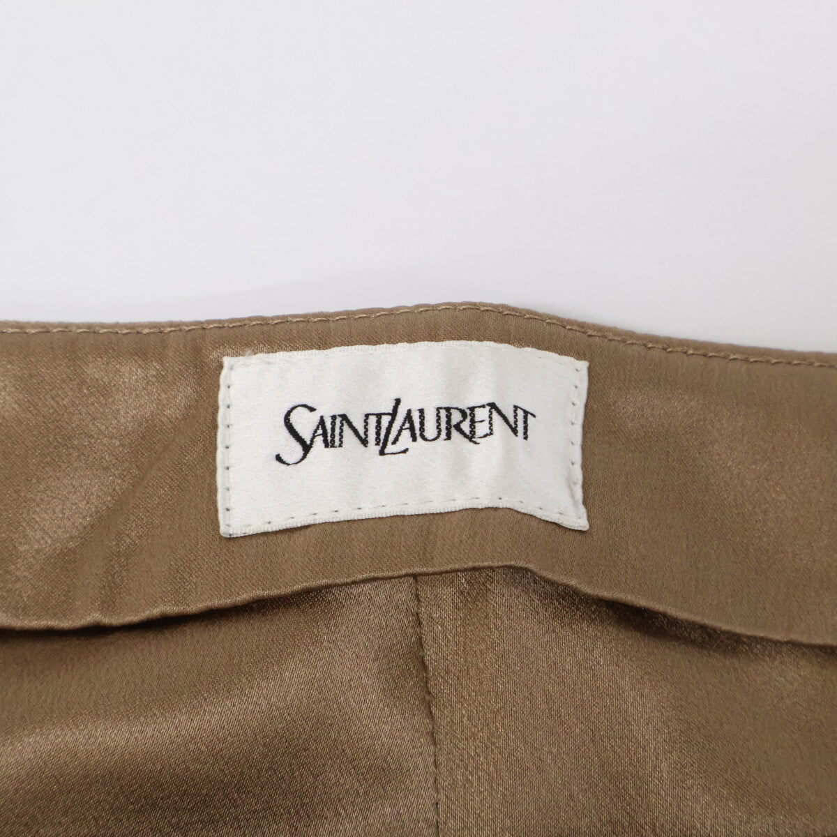 SAINT LAURENT PARIS Silk Pants Beige Size 46
