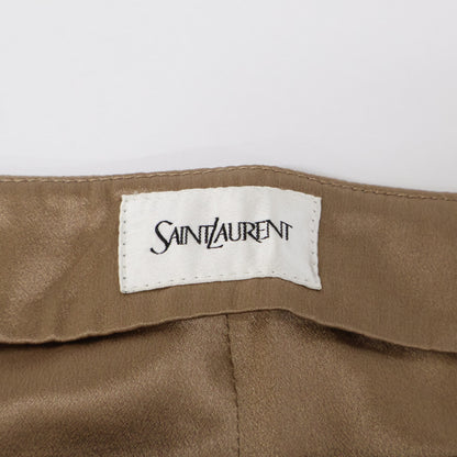SAINT LAURENT PARIS Silk Pants Beige Size 46