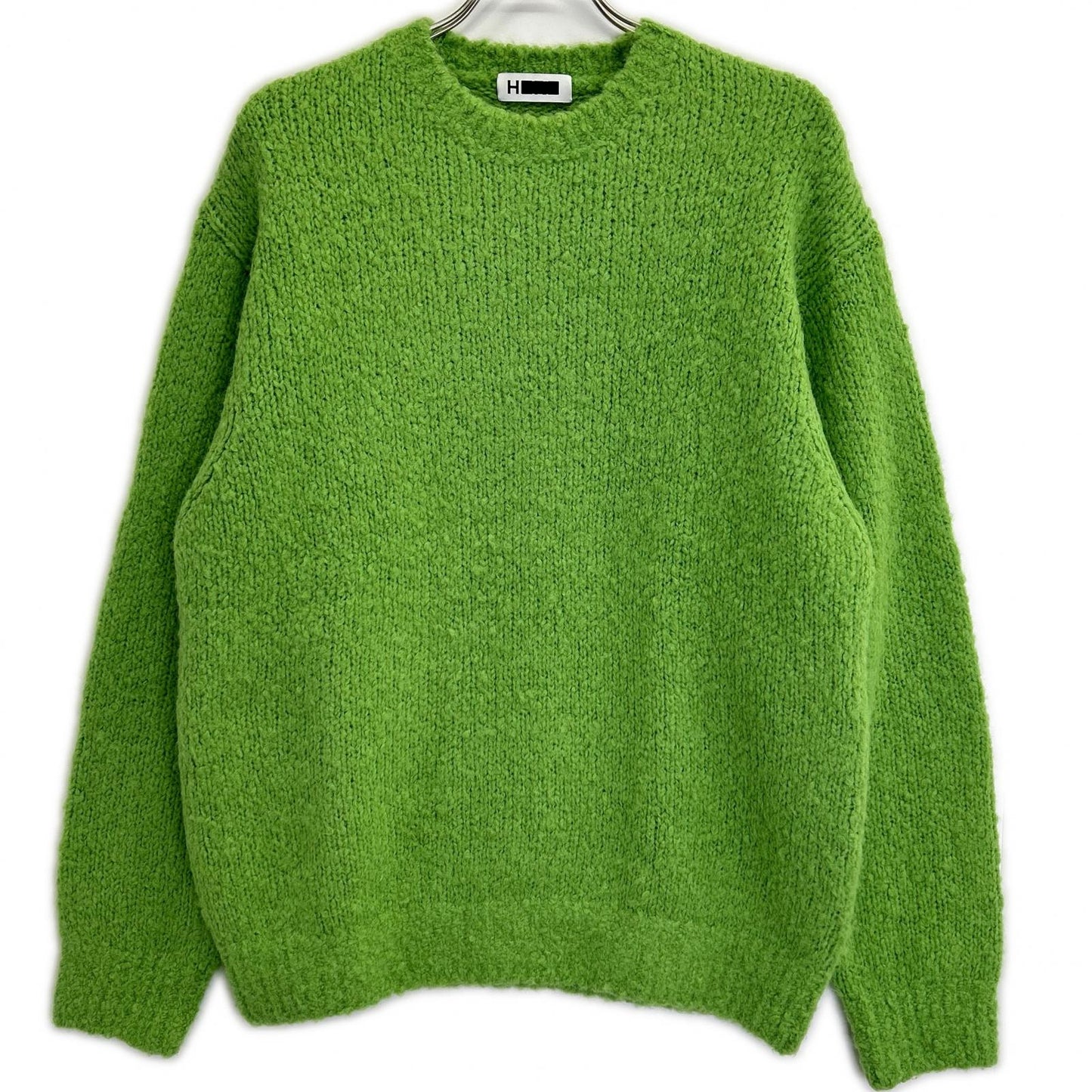 H BEAUTY KELLY Green Crewneck Knit Sweater Size MEDIUM