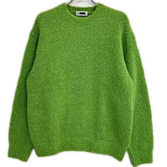 H BEAUTY KELLY Green Crewneck Knit Sweater Size MEDIUM