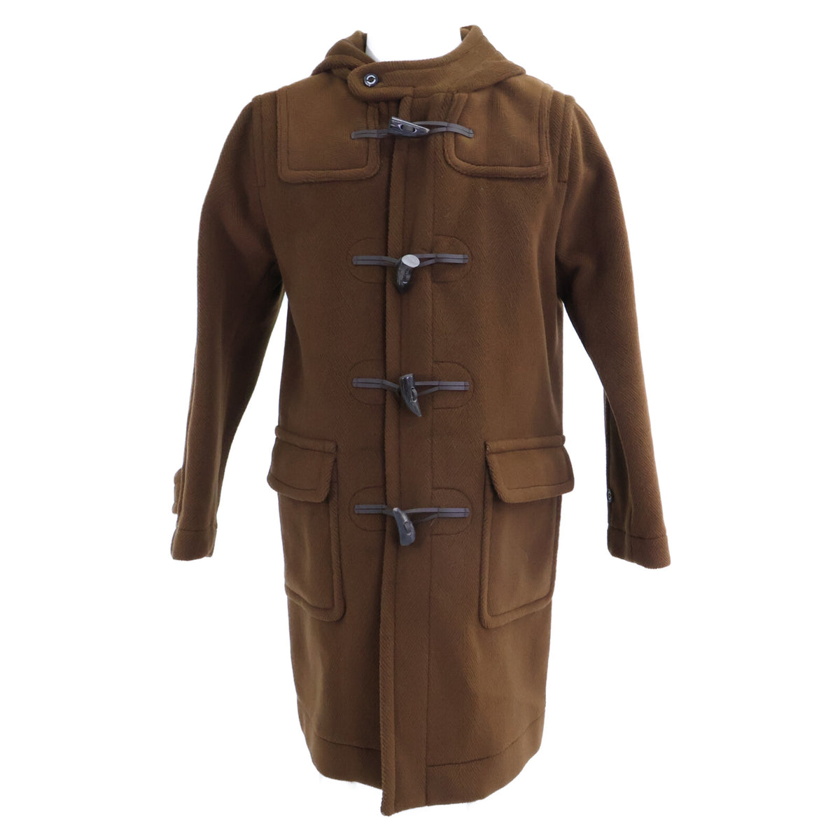 INVERTERE Wool Duffel Coat Brown Size 38