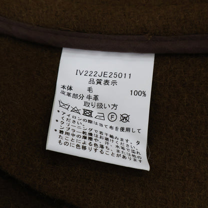 INVERTERE Wool Duffel Coat Brown Size 38
