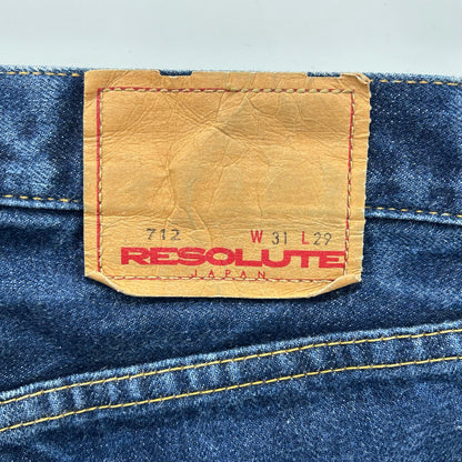 RESOLUTE 712 Tapered Indigo One Wash Denim Jeans Size 31/29