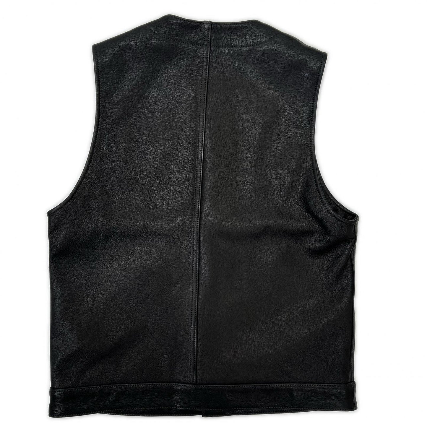 schott Black Goat Leather Vest Size S