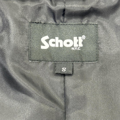 schott Black Goat Leather Vest Size S