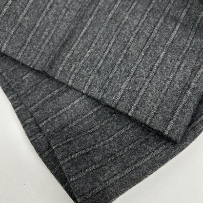 BEAMS F Wool Flannel Single Suit Gray Stripe Size 44/44
