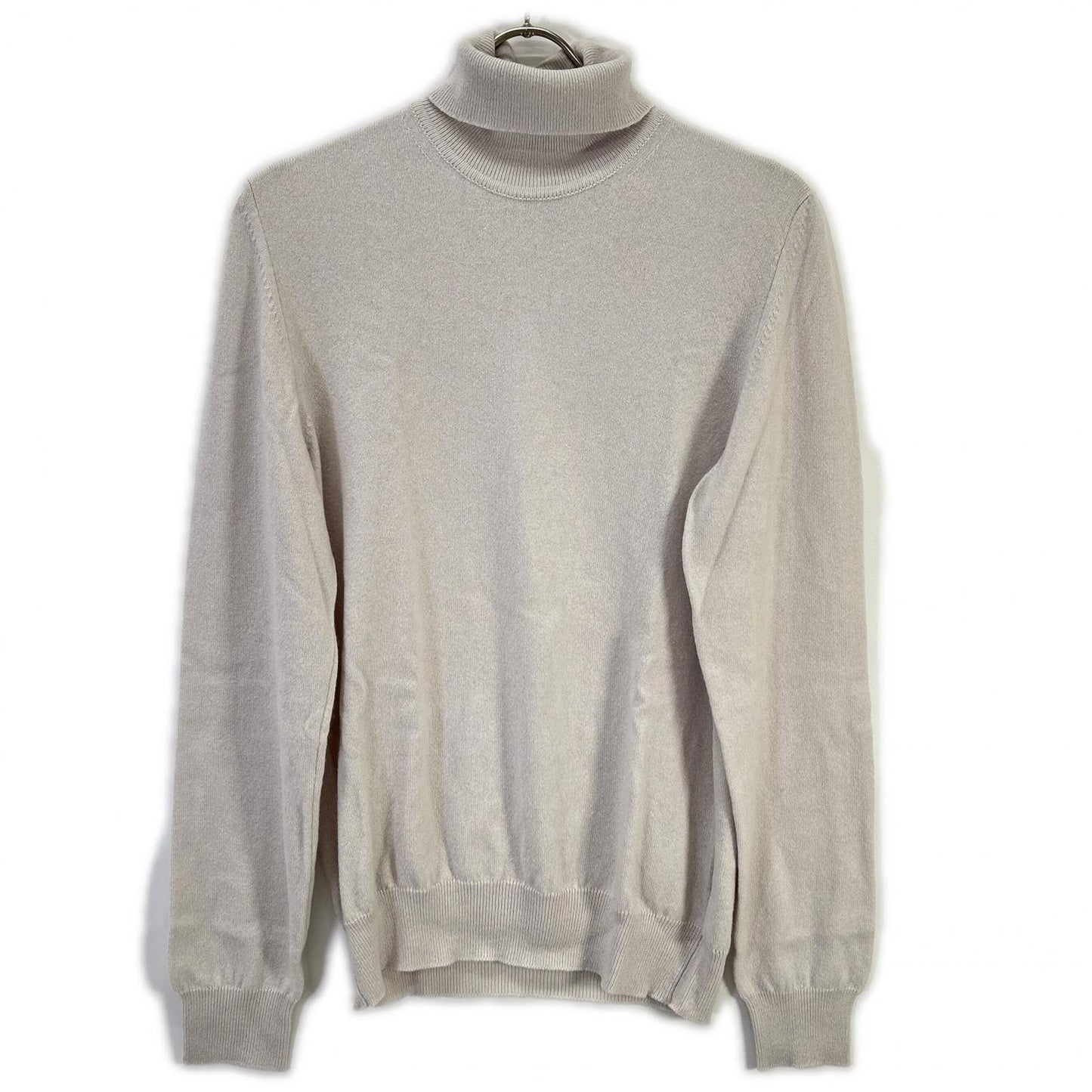 FEDELI Light Gray Cashmere Slim Turtleneck Sweater Size 48