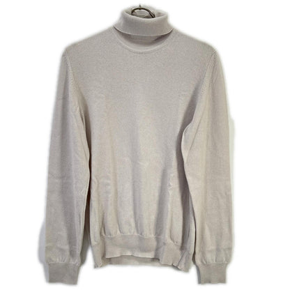 FEDELI Light Gray Cashmere Slim Turtleneck Sweater Size 48