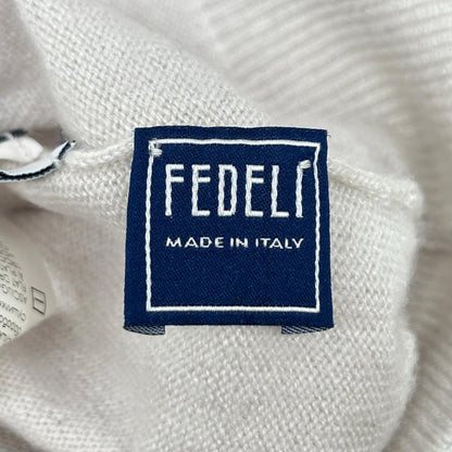 FEDELI Light Gray Cashmere Slim Turtleneck Sweater Size 48