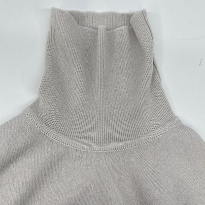 FEDELI Light Gray Cashmere Slim Turtleneck Sweater Size 48