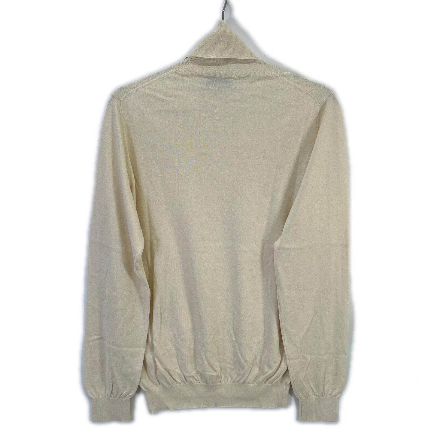 LANEUS Ivory Silk Cashmere Turtleneck Sweater Size 46