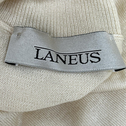 LANEUS Ivory Silk Cashmere Turtleneck Sweater Size 46