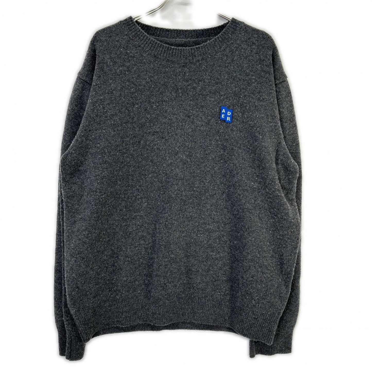 ADER error Dark Gray Wool Signature Crewneck Sweater Size XL