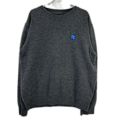 ADER error Dark Gray Wool Signature Crewneck Sweater Size XL