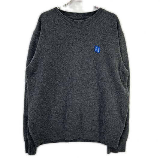 ADER error Dark Gray Wool Signature Crewneck Sweater Size XL