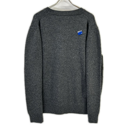 ADER error Dark Gray Wool Signature Crewneck Sweater Size XL