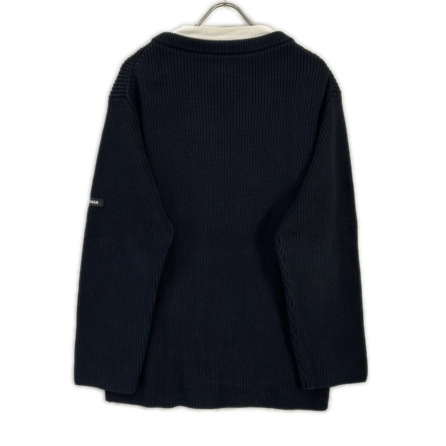 BALENCIAGA Black White Layered Knit T-Shirt Size 1