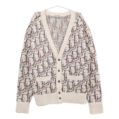 DIOR Oblique Knit Cardigan Wool Beige Size L