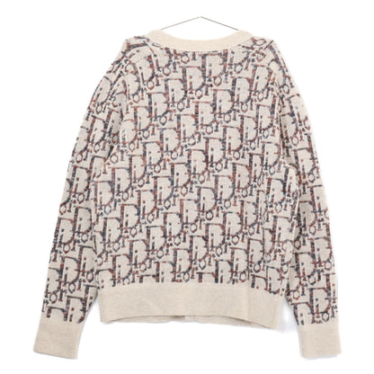 DIOR Oblique Knit Cardigan Wool Beige Size L