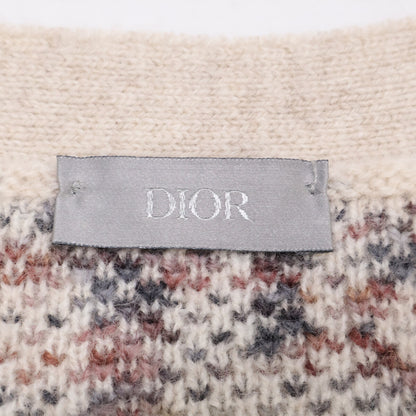 DIOR Oblique Knit Cardigan Wool Beige Size L