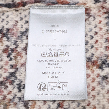 DIOR Oblique Knit Cardigan Wool Beige Size L